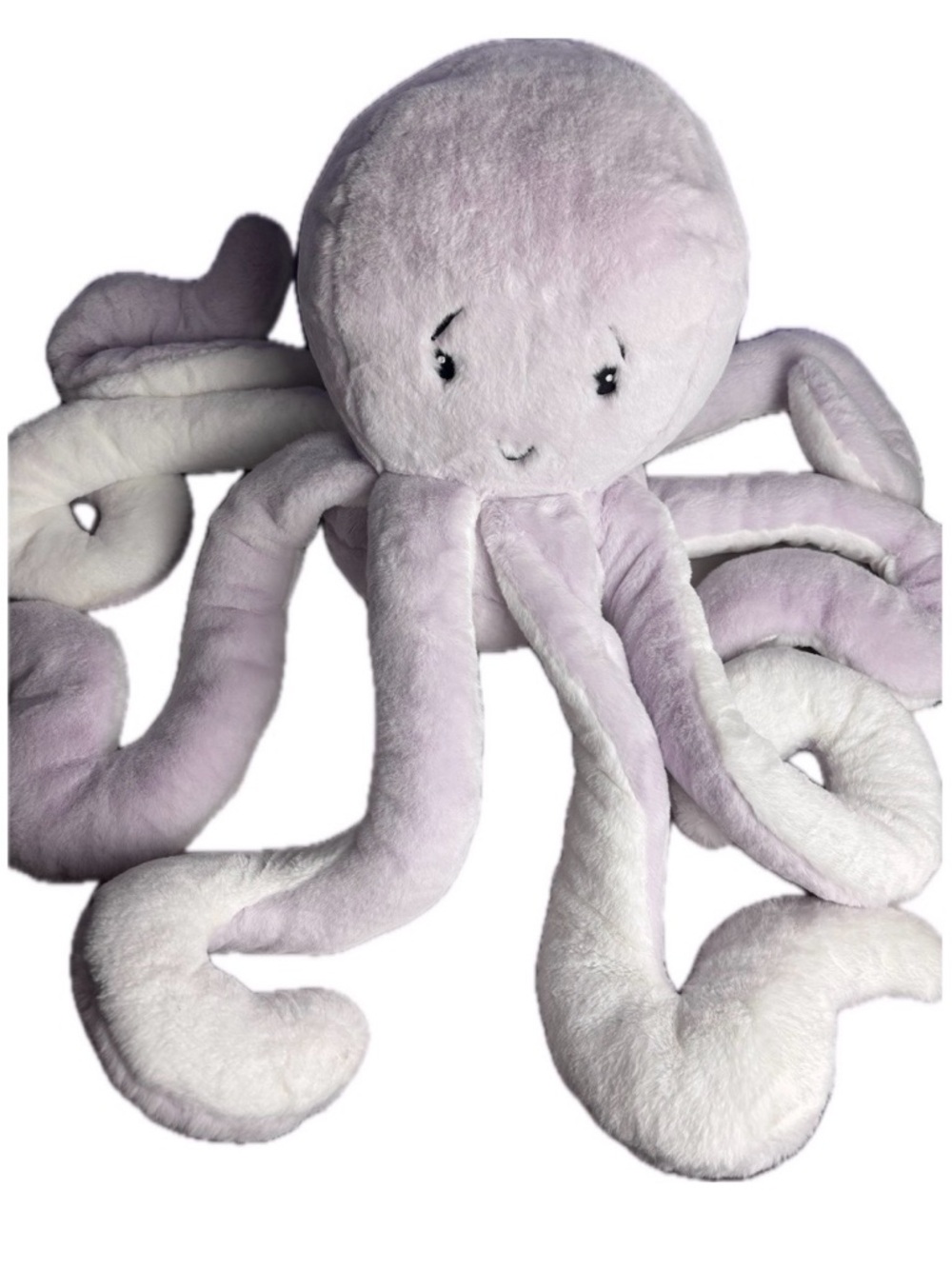 LIKE NEW Giant XL Hugging Plush Octopus Jumbo Stuffed Animal Lavender and White